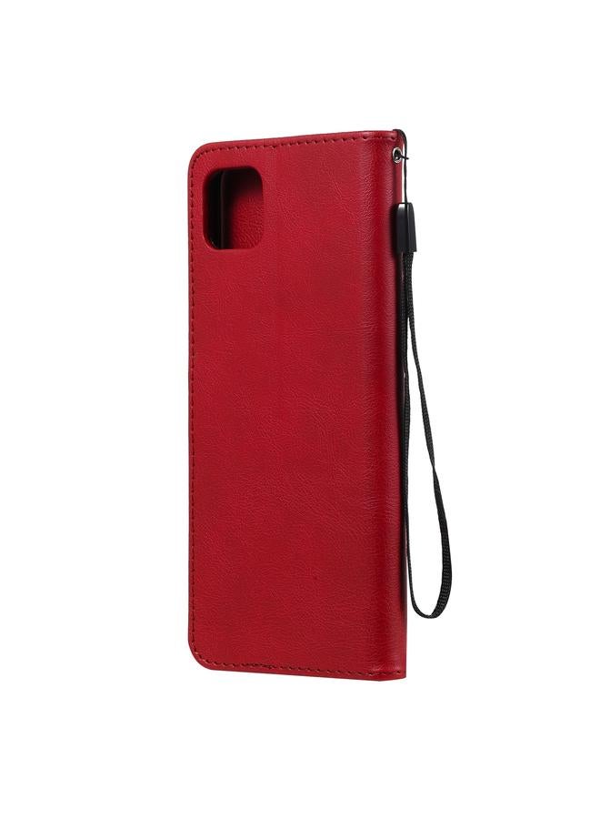 إيروريكس جراب لهاتف Samsung Galaxy A22 5G، جراب جلدي واقي قابل للطي أفقيًا بلون سادة مع حامل وفتحات للبطاقات ومحفظة وإطار صورة وحبل - Image 3