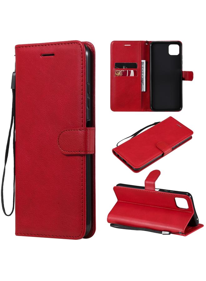 إيروريكس جراب لهاتف Samsung Galaxy A22 5G، جراب جلدي واقي قابل للطي أفقيًا بلون سادة مع حامل وفتحات للبطاقات ومحفظة وإطار صورة وحبل - Image 1