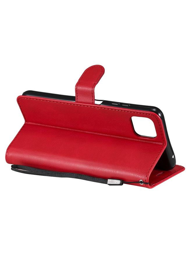 إيروريكس جراب لهاتف Samsung Galaxy A22 5G، جراب جلدي واقي قابل للطي أفقيًا بلون سادة مع حامل وفتحات للبطاقات ومحفظة وإطار صورة وحبل - Image 5