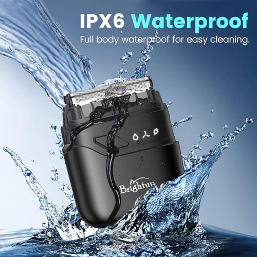 Brightup Electric Foil Shavers for Men, Mini Electric Razor for Shaving Face, Compact Travel Shaver with Floating Blades, Waterproof Wet/Dry Razor USB C Rechargeable - Image 5