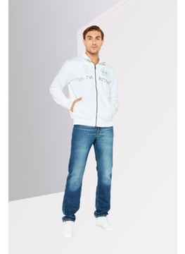 La Martina Men Mock Neck Brand Logo Long Sleeve Sweatshirt, White  - Image 2