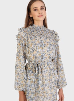 Refka by modanisa Ruffle Detail Floral Print Tunic  - Image 3