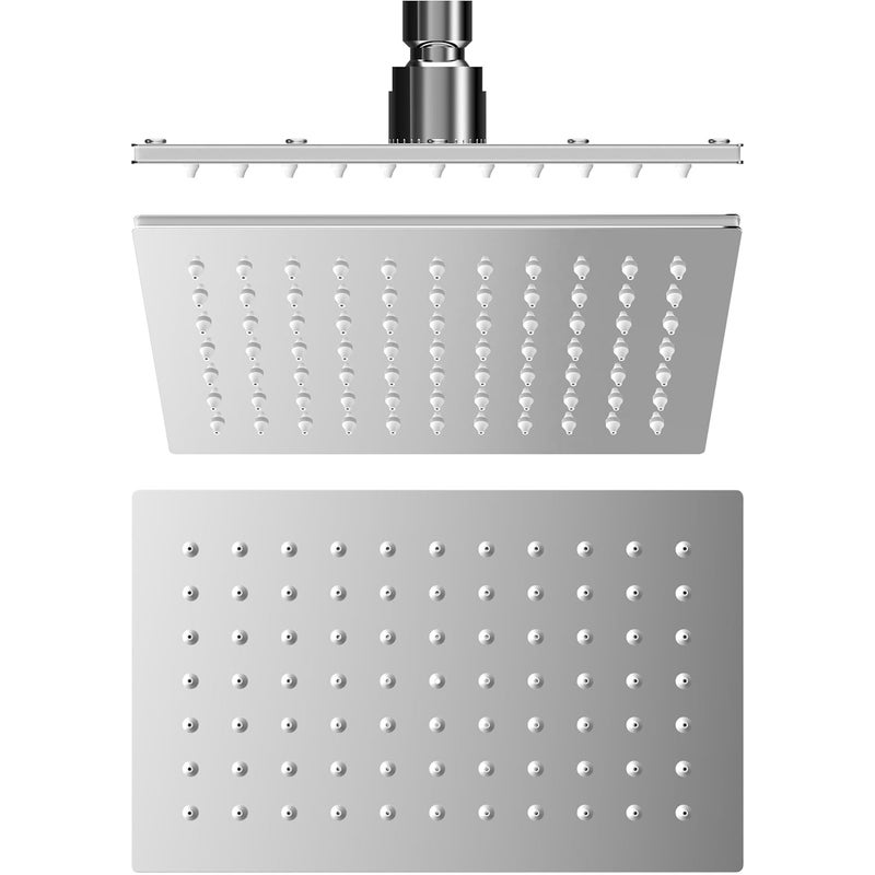 AURIGA Overhead Rain Shower | 200mm X 125mm Rectangle Shape | Single Flow | Easy Clean Silicon Nozzles | Stainless Steel 304 | Corrosion Resistant | Easy Installation | 100% openable | SMR150. - Image 3