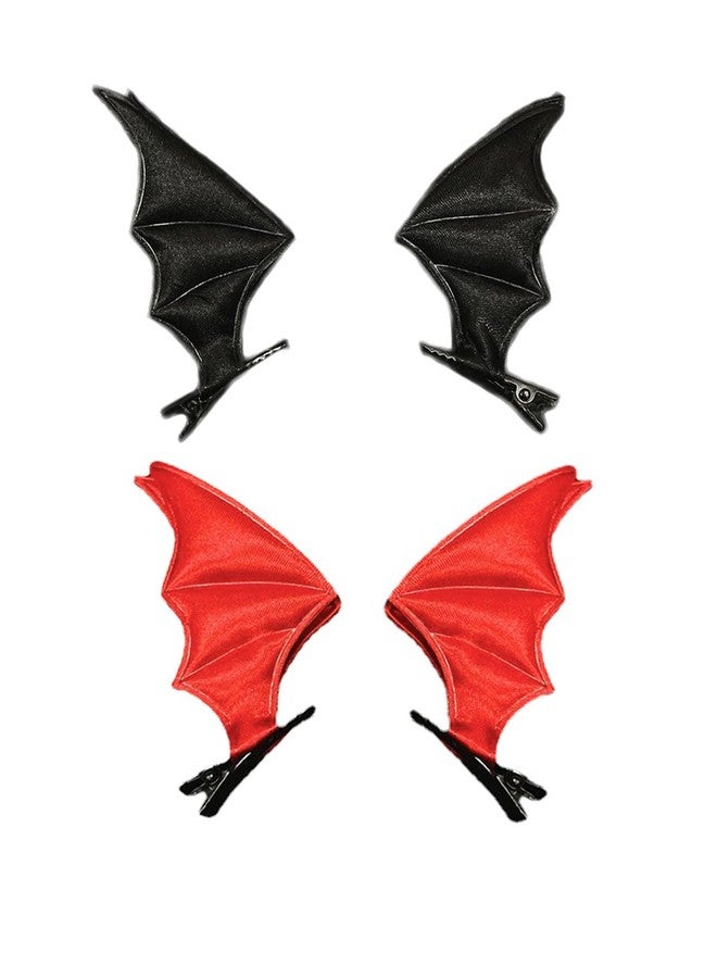 BBTDIN Halloween Bat Wing Clip Halloween Devil Wing Hair Clips Halloween Black Bat Wing Pin BHWH14 (Set-A) - Image 1