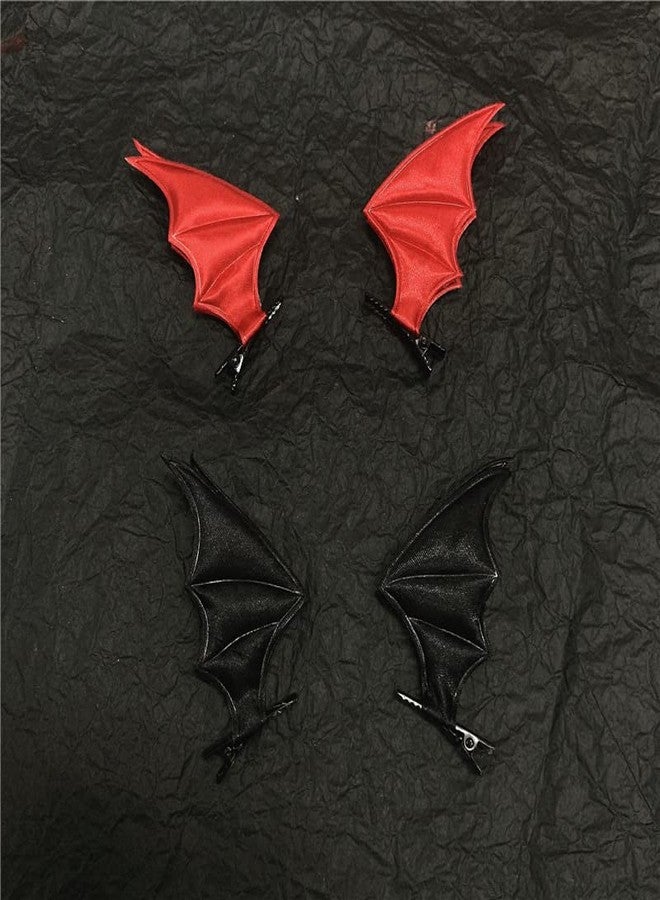 BBTDIN Halloween Bat Wing Clip Halloween Devil Wing Hair Clips Halloween Black Bat Wing Pin BHWH14 (Set-A) - Image 2
