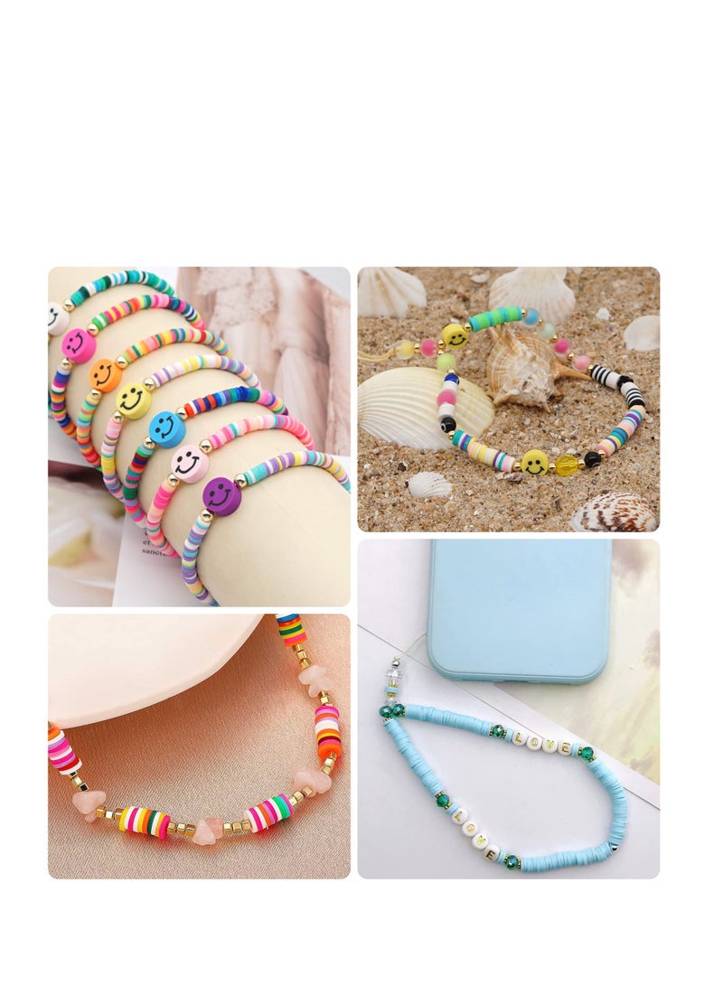 SYOSI Clay Beads, Round Handmade Heishi Beads, 2100 Pcs Polymer Flat Beads, Beads for Jewelry Making, for Necklace Jewelry Bracelet Earring Pendant and Anklet Craft Making DIY Craft Kit Macaron  - Image 4