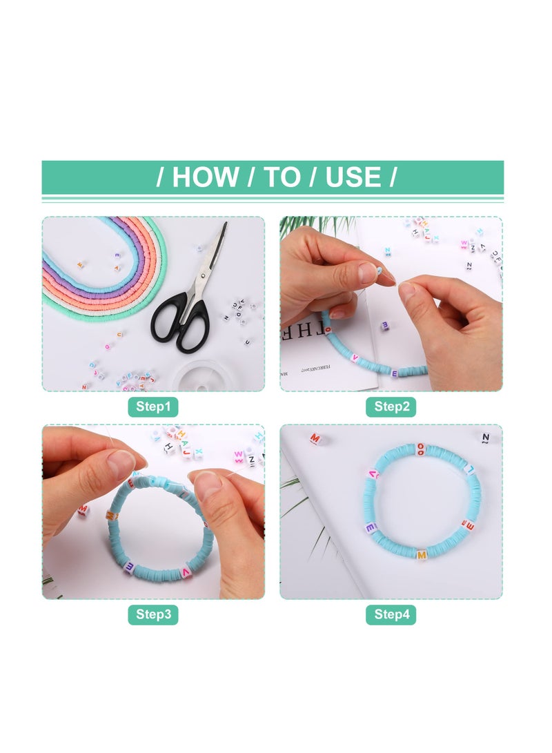 SYOSI Clay Beads, Round Handmade Heishi Beads, 2100 Pcs Polymer Flat Beads, Beads for Jewelry Making, for Necklace Jewelry Bracelet Earring Pendant and Anklet Craft Making DIY Craft Kit Macaron  - Image 5