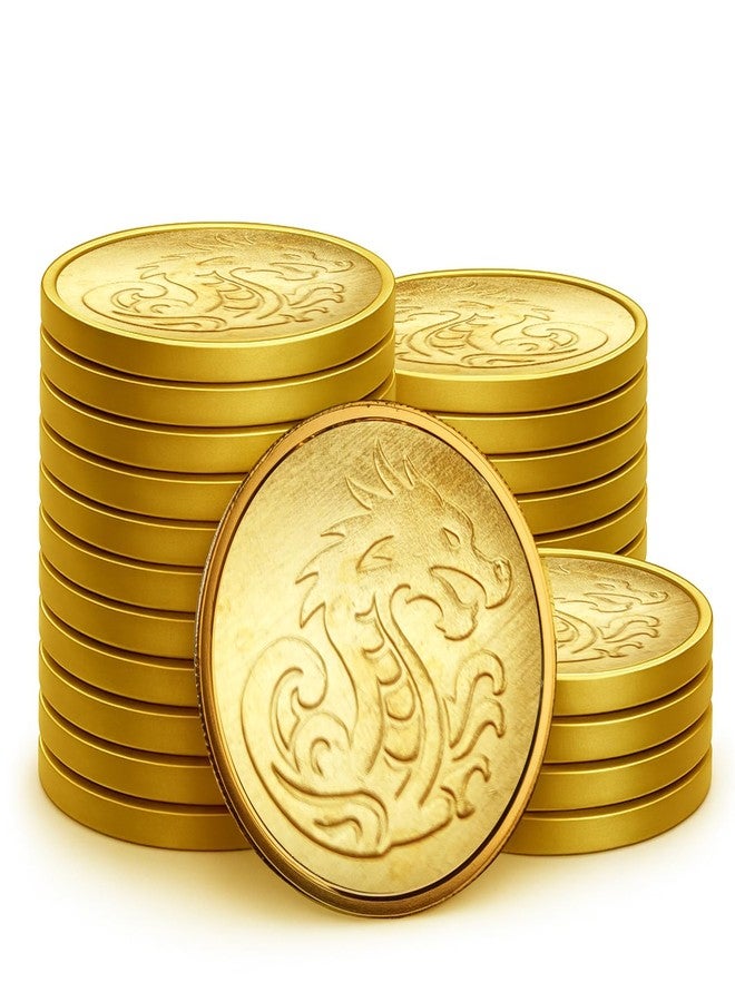 ٥٠ قطعة من العملات المعدنية الذهبية الكبيرة ذات الطابع الخيالي، قطع تذكارية لألعاب الطاولة، عملات كنز لألعاب الكازينو والحفلات، إكسسوارات وهدايا الحفلات. - Image 1