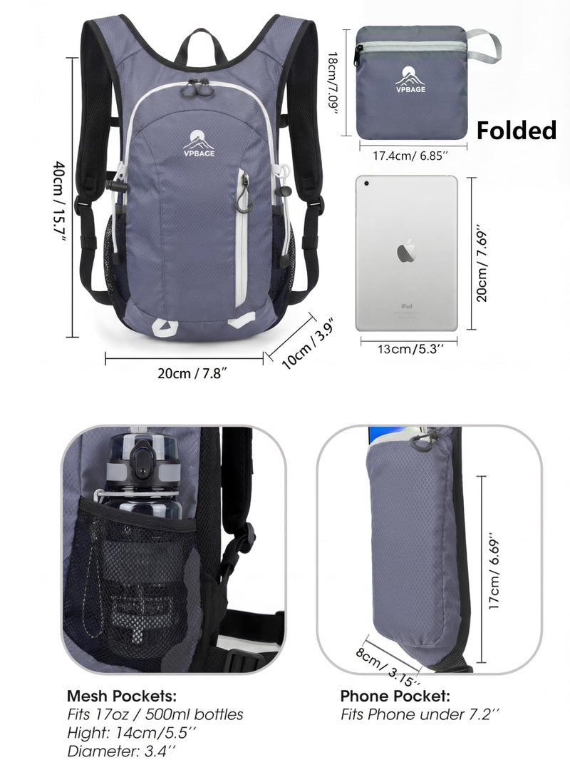 VPBAGE Small Hiking Backpack with Front Phone Holder, Packable Back pack with Chest and Waist Strap - Image 5