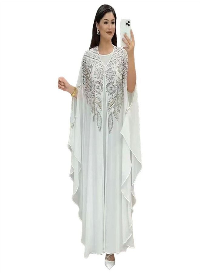 Loquat Women's Fashionable Oversize Dress Abaya White  - Image 1