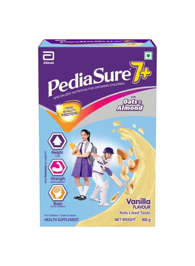 بدياشور بودرة مشروب التغذية المتخصصة "بيدياشور 7+" (Pediasure 7+) للأطفال في مرحلة النمو - نكهة الفانيليا - 800 جم - Image 1