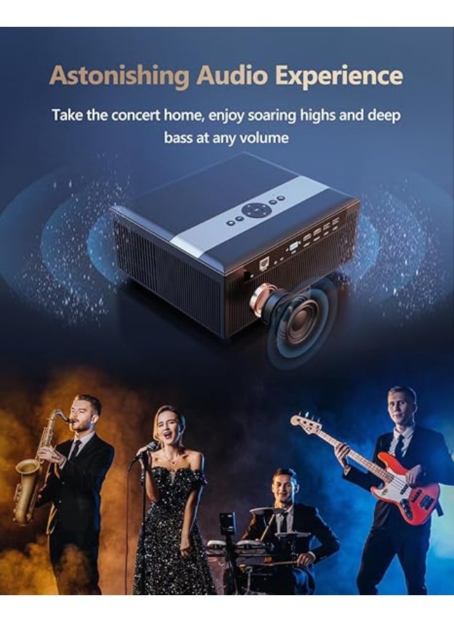 Generic - Wireless 5G Wi-Fi Projector – Full HD 1920x1080, 4K Support, Android System, Bluetooth 5.0, RJ45 Port, 4D Keystone ±50°, Built-in Speaker – Black - Image 1