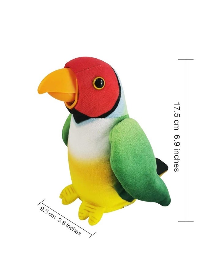 WEofferwhatYOUwant WEofferwhatYOUwant Talking Plush Parrot Toy. Voice Activated to Repeat Exactly What You Say. Interactive Green Stuffed Bird with Moving Plastic Beak. Fun Entertainment for All.  - Image 4