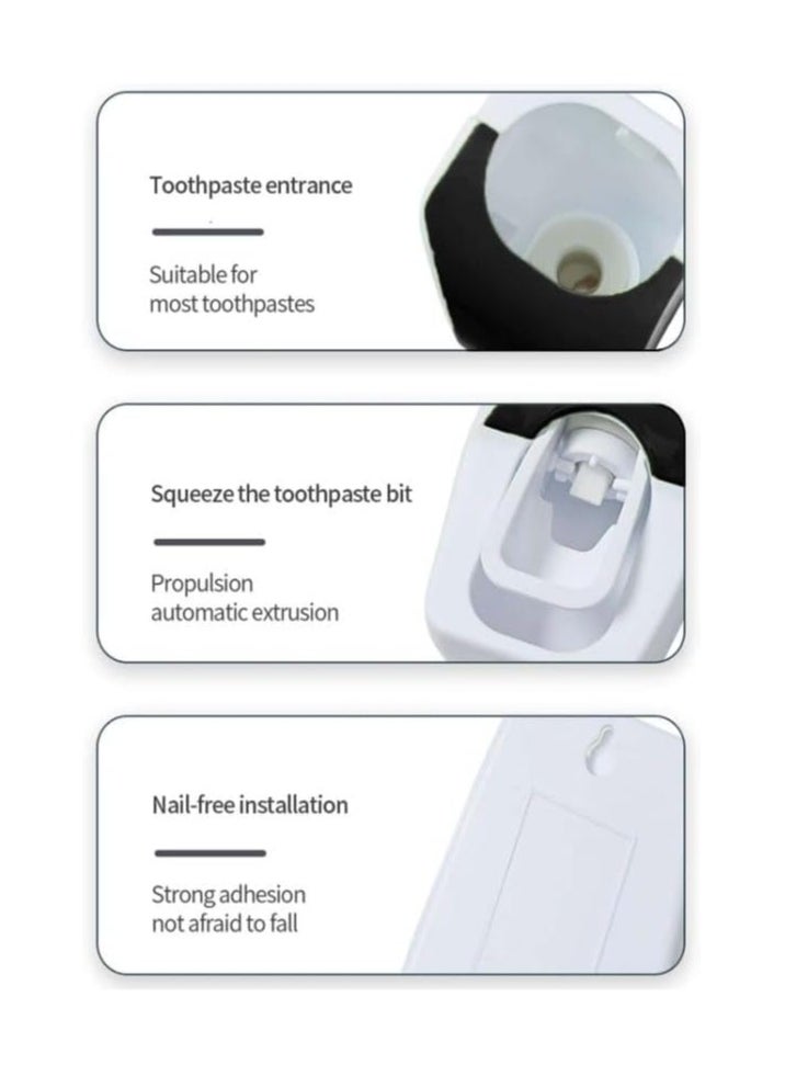 LIMITLESS Toothbrush Holder with Cover Bathroom Storage Stand Toothpaste Dispenser Squeezer Kit Dust-Proof Wall Mounted Tooth Brush Holder Set Automatic Auto Toothpaste Dispenser (Green)  - Image 4