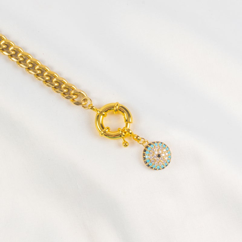 أنسيال أستانليس ستيل ذهبي مرصع بفصوص الزيركون - Image 2