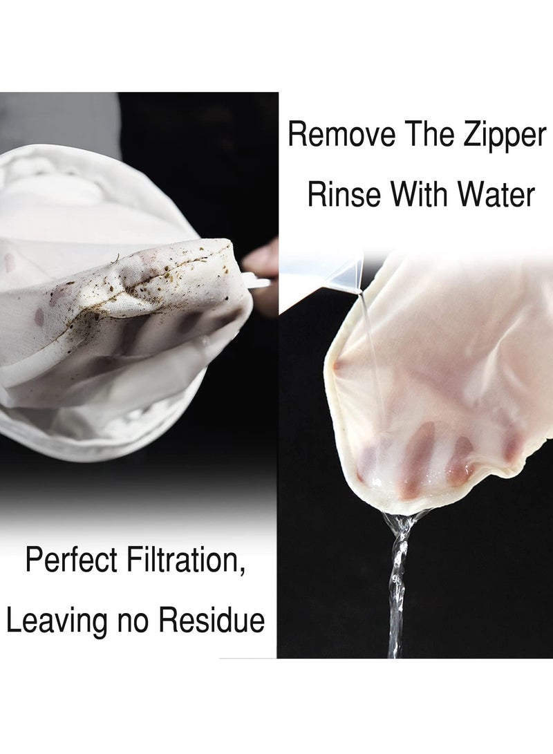 KASTWAVE حقيبة فلتر مع حاملة، مجموعة أكياس فلتر حليب المكسرات القابلة لإعادة الاستخدام لمنتجات حليب المكسرات النباتية، عصائر الخضروات، والمزيد - تتضمن حامل، 2 حقيبة قطن، 1 فلتر نايلون - Image 5
