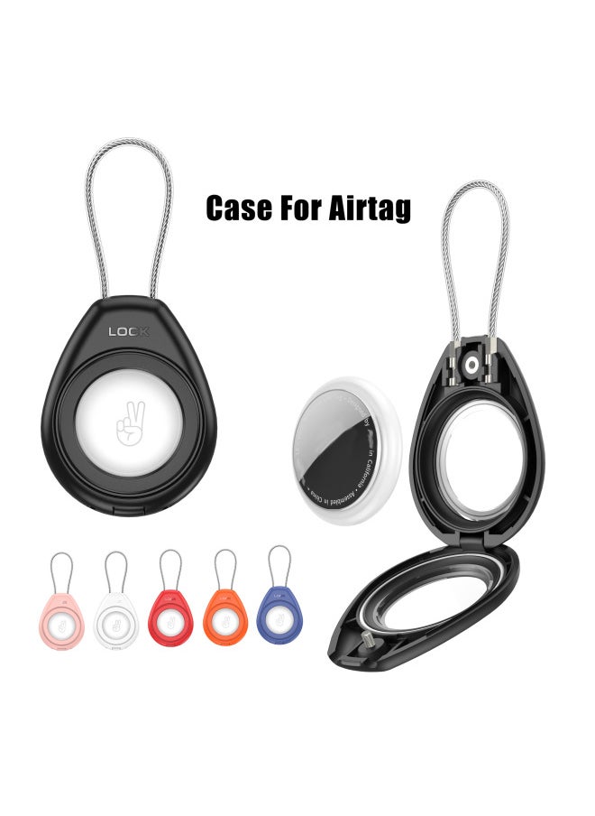 Generic - Applicable AirTag Protective Cover For Apple Airtag Anti-lost Locator Rope Transparent All-inclusive Metal Rope Protective Cover-Color:Pink-Applicable Models:Suitable For Apple Airtag Locator - Image 1