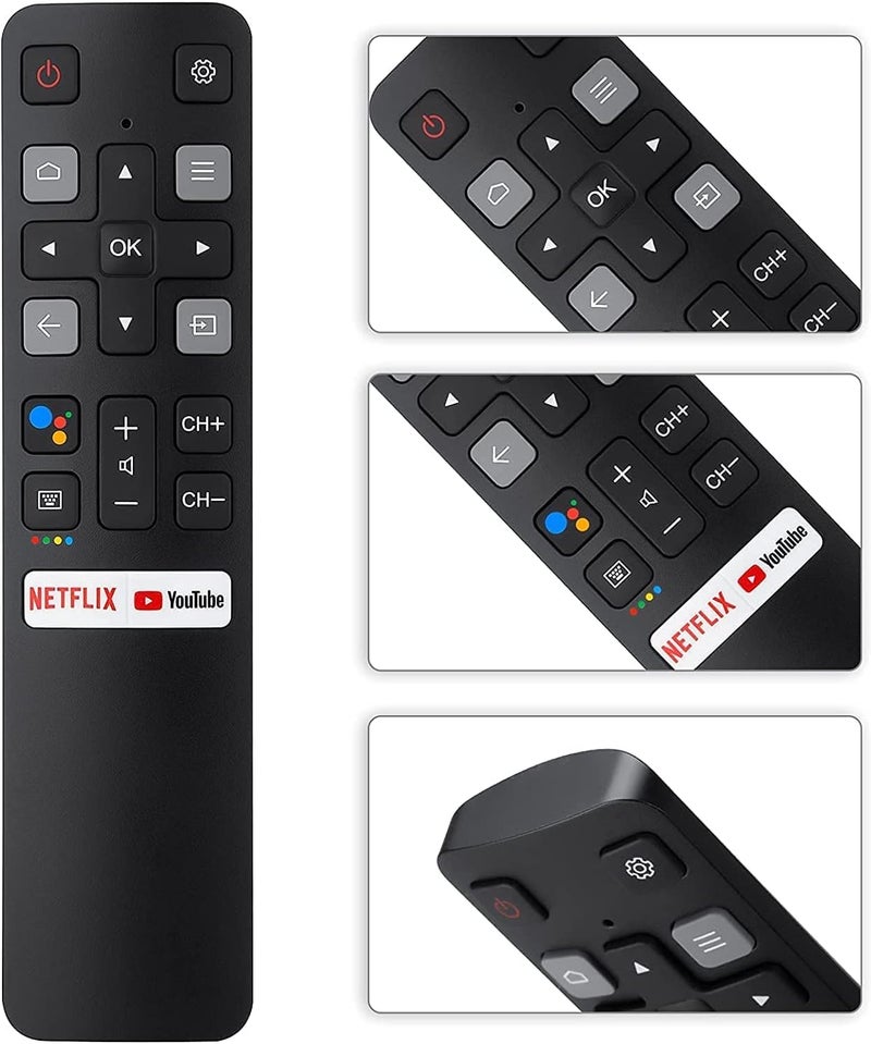 ZdalaMit Original Remote Control Compatible with TCL Smart TV RC802V Model with Google Assistant, Netflix & Voice Command Compatible for 50P8 65P8 50T8 55T8 65T8 55C8 55P8S & More By Tu-DOX - Image 5