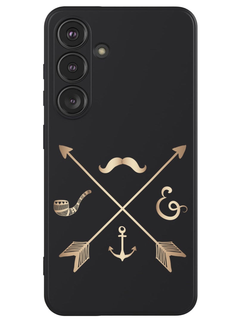 Theodor Protective Slim Fit Case Liquid Silicone Cover with Full Body Protection Anti-Scratch Shockproof Case For Samsung Galaxy S24 (Black) - Signs - Image 1