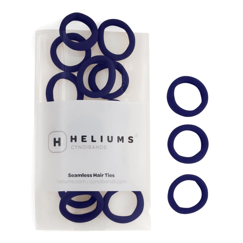 Heliums Small Soft Hair Ties Navy Blue 1 Inch Mini Nylon Bands No Damage Ponytail Holders for Kids Braids and Thin Hair 30 Count - Image 2