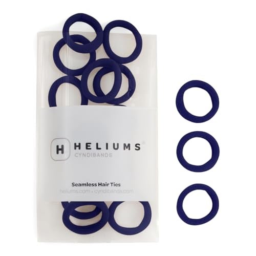 Heliums Small Soft Hair Ties Navy Blue 1 Inch Mini Nylon Bands No Damage Ponytail Holders for Kids Braids and Thin Hair 30 Count - Image 1