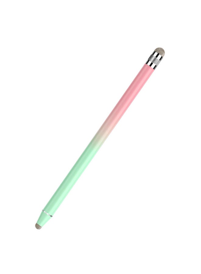 Dual-Head Gradient Universal Capacitive Stylus Pen For Mobile Phones Tablets Apple Touch Screen Huawei Handwriting Stylus Pen-Color:Double Cloth Head Light Green Gradually Shallow Powder  - Image 1