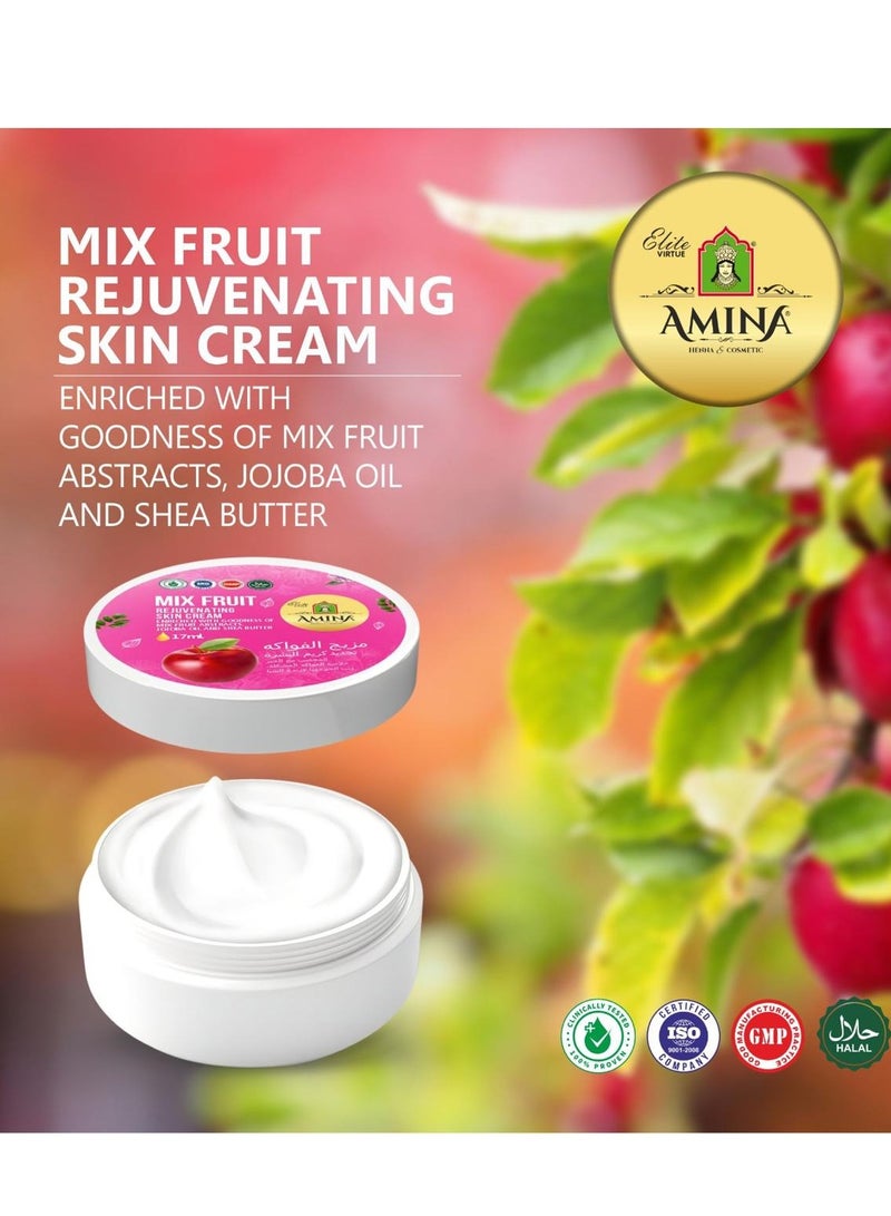 Amina Mix Fruit Moisturizing Cream with a lightweight, nourishing formula, Beauty cream, for soft smooth skin, 17 ml (Pack of 24) - Image 4