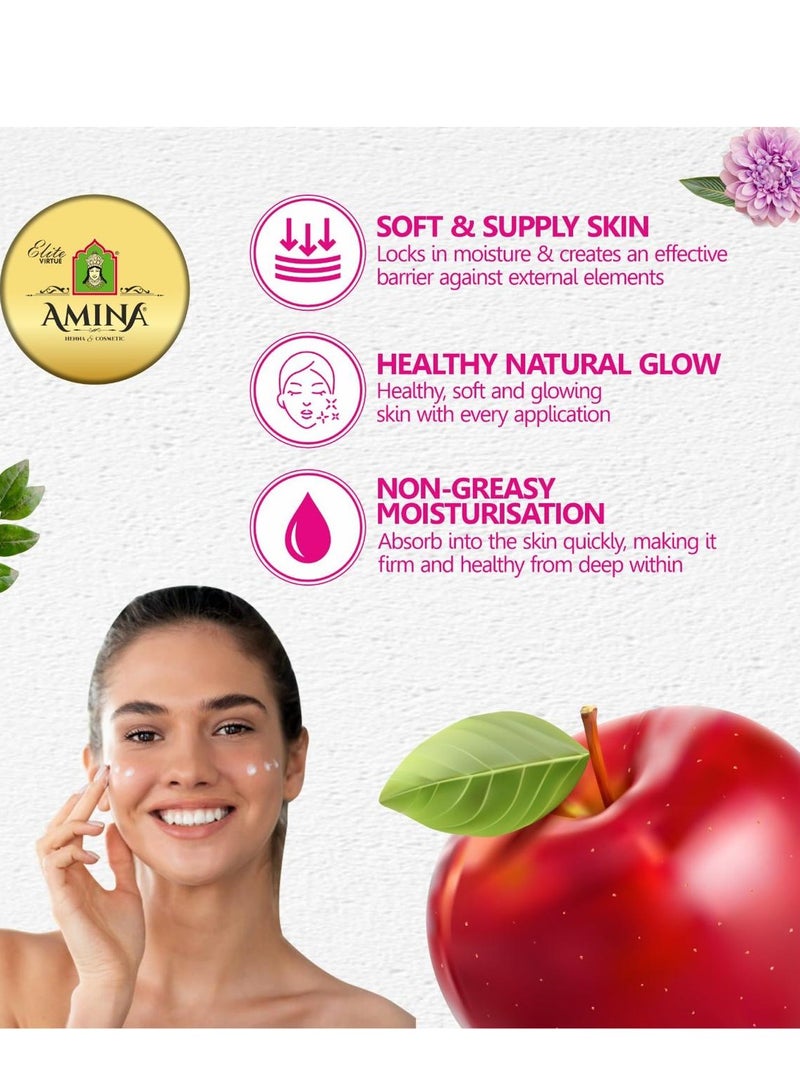 Amina Mix Fruit Moisturizing Cream with a lightweight, nourishing formula, Beauty cream, for soft smooth skin, 17 ml (Pack of 24) - Image 3