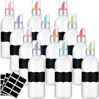 Rtteri 12 Pcs Plastic Squeeze Condiment Bottle 15oz Squirt Bottle with Lids and Colored Tips Ketchup and Mustard - Image 1