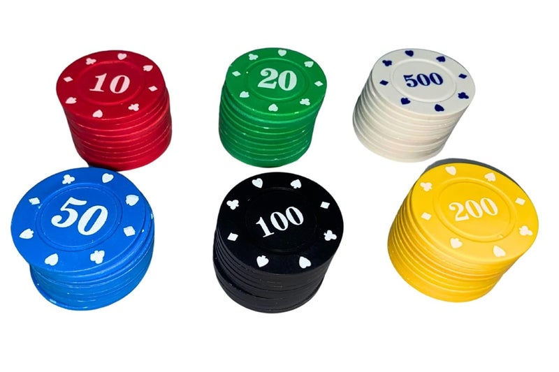 Snoogg Poker & Teen Patti Flush Rummy Chip Set - Numbered 10 to 500 Tokens for Flush, Blackjack & Card Games - Ideal for Game Nights & Great for Parties (L-50-160-PC) - Image 2