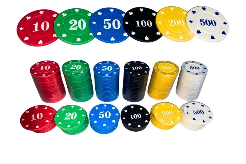 Snoogg Poker & Teen Patti Flush Rummy Chip Set - Numbered 10 to 500 Tokens for Flush, Blackjack & Card Games - Ideal for Game Nights & Great for Parties (L-50-160-PC) - Image 3