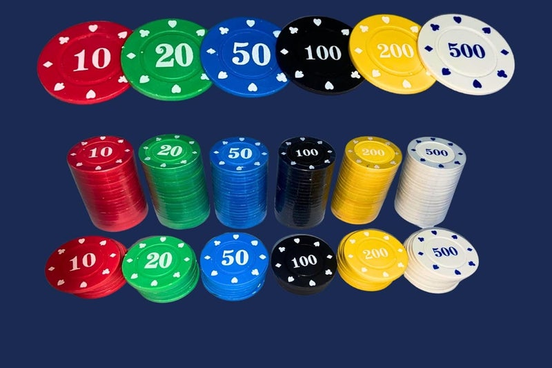 Snoogg Poker & Teen Patti Flush Rummy Chip Set - Numbered 10 to 500 Tokens for Flush, Blackjack & Card Games - Ideal for Game Nights & Great for Parties (L-50-160-PC) - Image 4