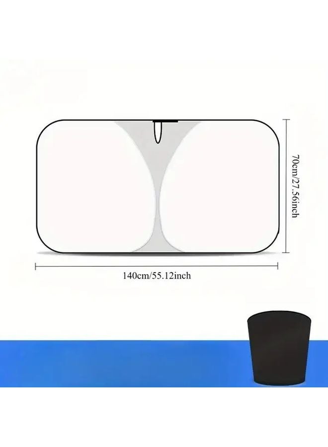 Medium Car Sunshade Visor for Front Windshield UV Protection Heat Glare Reduction - Image 3