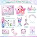 Auspicious beginning 13PCS Mermaid Toys Gifts for Girls 46 7 8 9 10 Years Old Girls Birthday Gifts Set with Light Up Star Pillow DIY Water Bottle Kits for Daughter Niece Christmas Birthday Baskets for Kids - Image 4