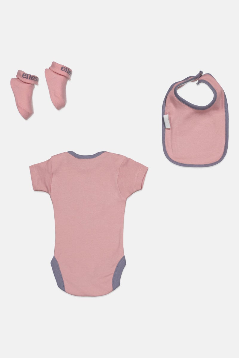 Ellesse طقم بدلات للبنات الصغيرات 3 قطع، وردي - Image 2