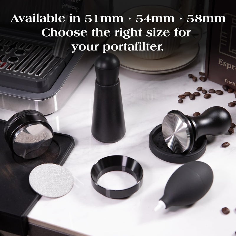 troletoi 7 PCS 58mm Espresso Accessories Kit: Espresso Tamper, Coffee Distributor, Puck Screen, Dosing Funnel and WDT Tool Espresso Machine Accessories, Professional Espresso Tools - Image 5