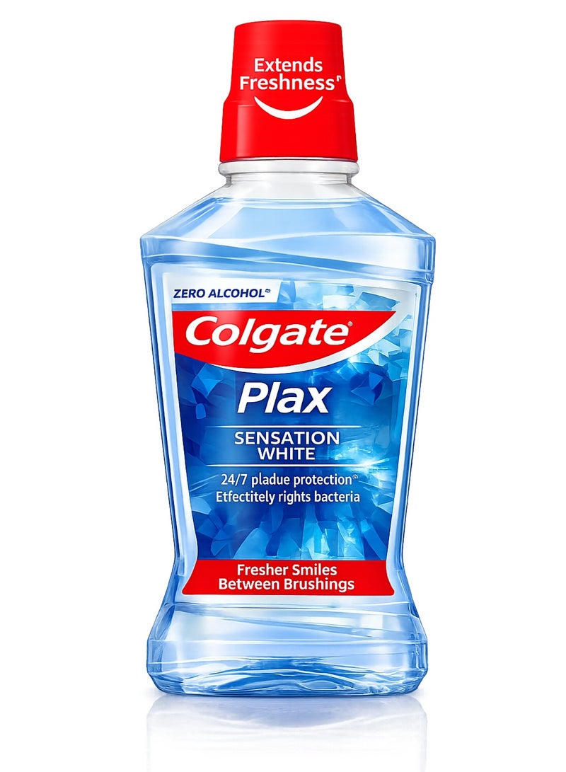 Colgate غسول فم كولجيت سينسيشن وايت لتبييض الأسنان 500 مل - انضباط وانتعاش يدوم طويلاً
