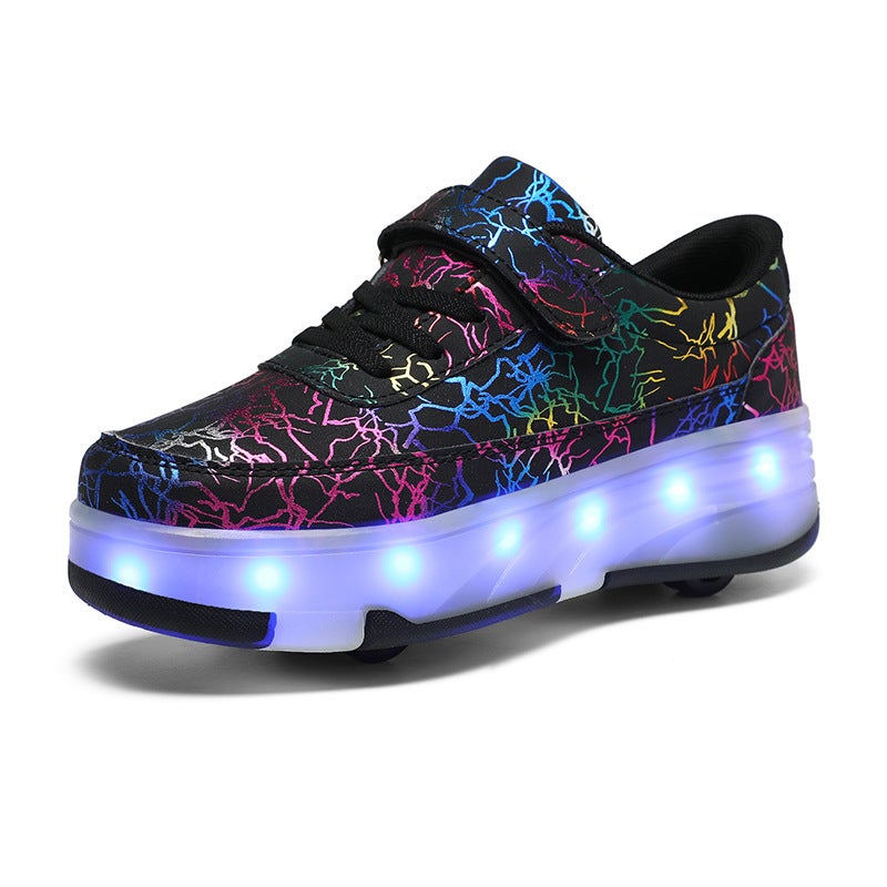 Kidsren'S Heelys Shoes Four-Wheel Breathable Led Light-Emitting Shoes For Boys And Girls Outdoor Sports Skates Cheap - Image 1