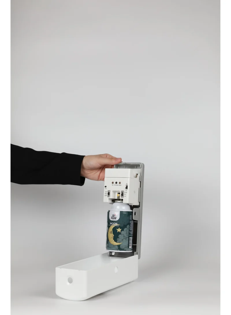 Dr Scent Dr Scent Breeze of Joy Automatic Wall Mount Dispenser for Air Fresheners LCD Display, Auto Aerosol Sprays for Indoors (White)