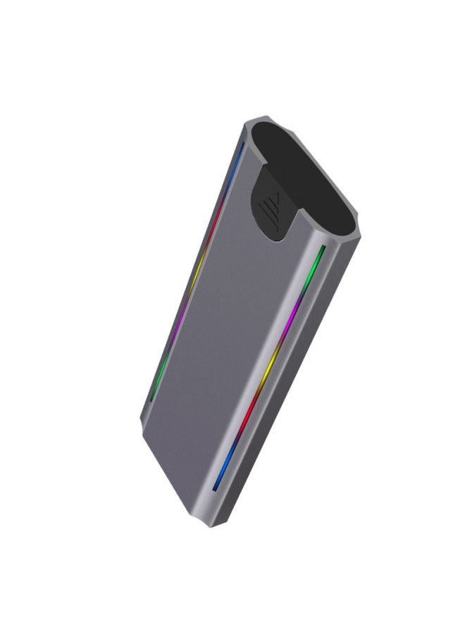 M.2 Solid State USB3.1NGFF & Nvme Protocol Hard Disk Box Type-C RGB Light Aluminum Alloy Mobile Hard Disk Box-Colour:Tn07-l-cc (ngff Protocol) Black  - Image 5
