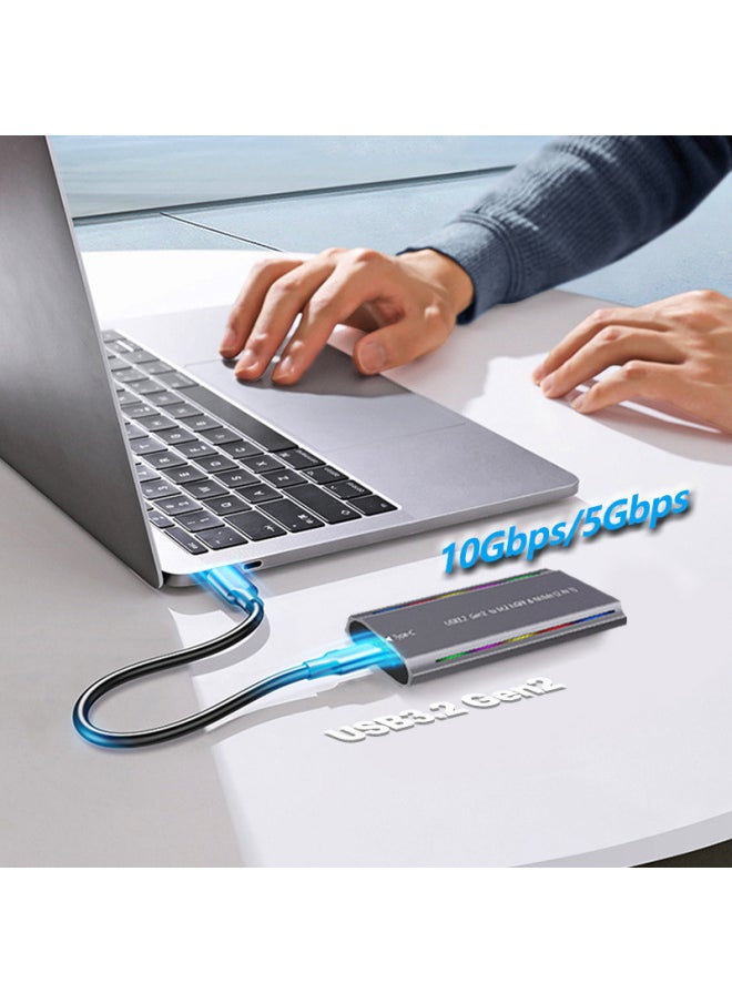 M.2 Solid State USB3.1NGFF & Nvme Protocol Hard Disk Box Type-C RGB Light Aluminum Alloy Mobile Hard Disk Box-Colour:Tn07-l-cc (ngff Protocol) Black  - Image 4