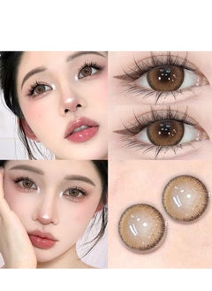 KSSEYE Glutious Brown Yearly Colored Contact Lenses, Unisex Cosmetic Contact Lenses, Enlargement Collection With Case  Dia 14mm  - Image 2
