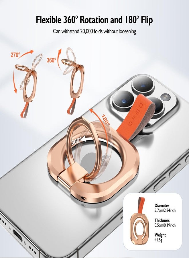 OPSO Dual-Sided Magnetic Phone Grip Holder for MagSafe Phone Grip Stand, Magnetic Finger Ring Holder Fidget Toy Design, Phone Stand for iPhone 16/15/14/13/12 Series (Rose Gold) - Image 2