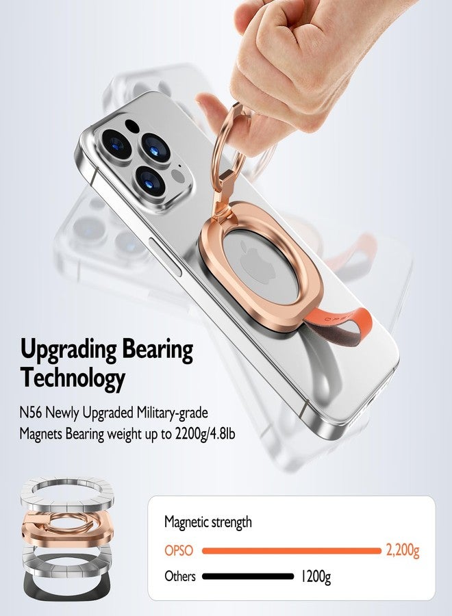 OPSO Dual-Sided Magnetic Phone Grip Holder for MagSafe Phone Grip Stand, Magnetic Finger Ring Holder Fidget Toy Design, Phone Stand for iPhone 16/15/14/13/12 Series (Rose Gold) - Image 3