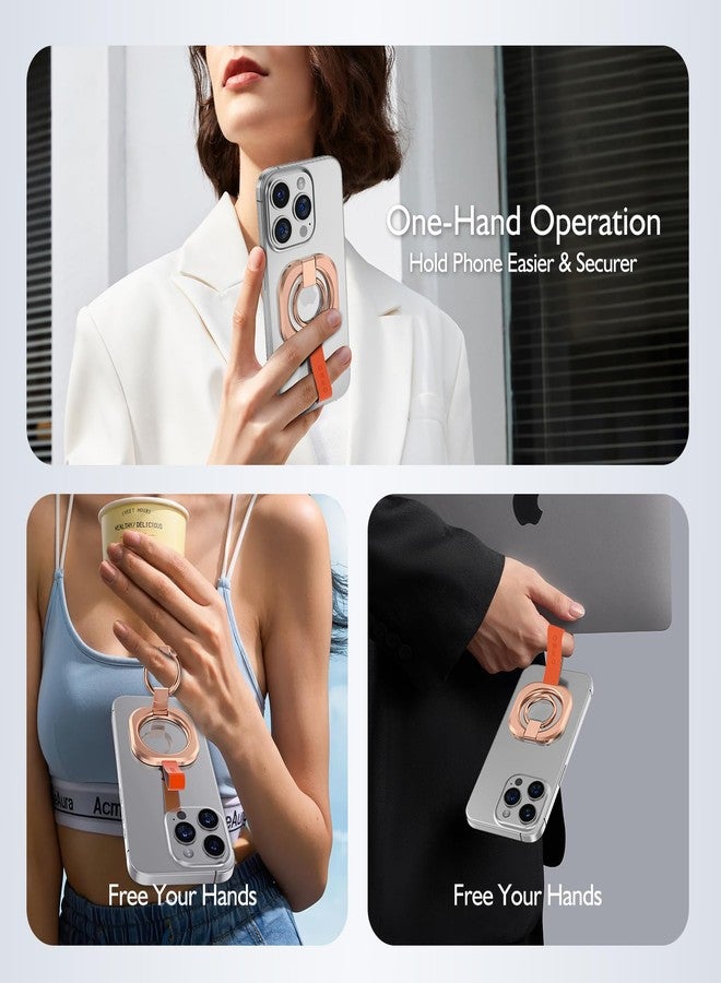 OPSO Dual-Sided Magnetic Phone Grip Holder for MagSafe Phone Grip Stand, Magnetic Finger Ring Holder Fidget Toy Design, Phone Stand for iPhone 16/15/14/13/12 Series (Rose Gold) - Image 4