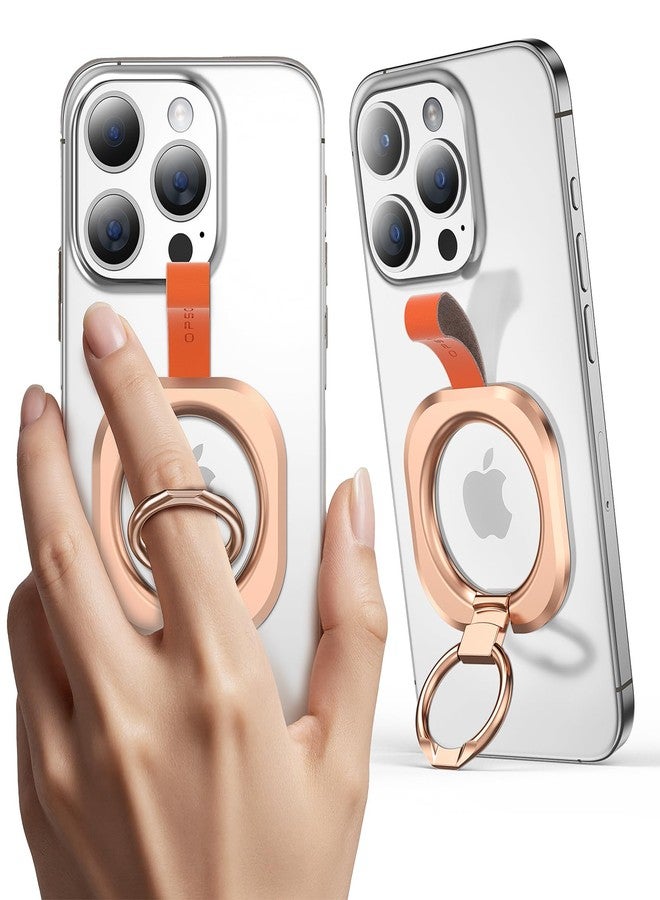 OPSO Dual-Sided Magnetic Phone Grip Holder for MagSafe Phone Grip Stand, Magnetic Finger Ring Holder Fidget Toy Design, Phone Stand for iPhone 16/15/14/13/12 Series (Rose Gold) - Image 1