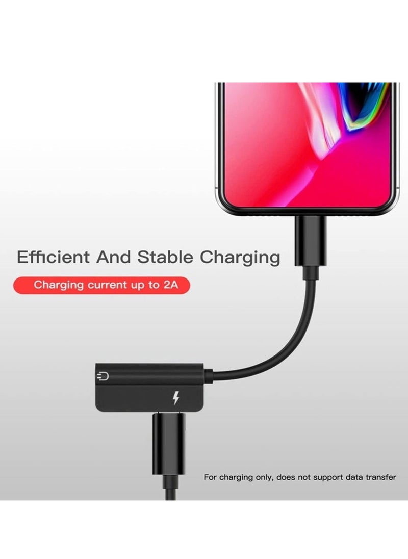 SYOSI محول شاحن وسماعة رأس من USB c إلى 3.5 مم، محول كابل USB C إلى Aux Audio Dongle، شاحن USB-C (أسود، مقاس واحد) قطعتان  - Image 5