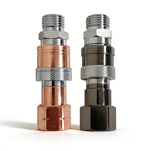 Enruieer Oxy Acetylene Quick Connect Fittings 2PCS BSize 91618 UNF Brass Torch to Hose Connectors with Check Valves for Welding Cutting Gas Quick Disconnect Set - Image 1
