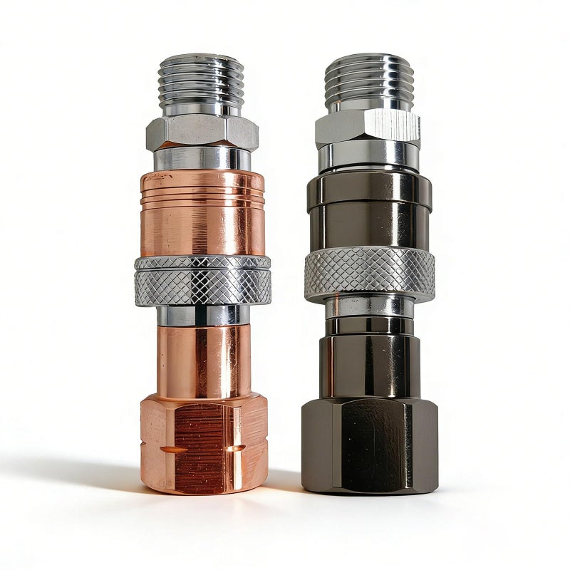 Enruieer Oxy Acetylene Quick Connect Fittings 2PCS BSize 91618 UNF Brass Torch to Hose Connectors with Check Valves for Welding Cutting Gas Quick Disconnect Set - Image 2