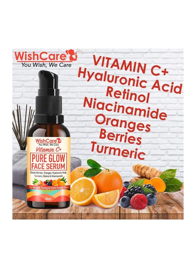 WishCare - WishCare Pure Glow 35% Vitamin C Face Serum With Hyaluronic Acid Retinol Niacinamide Oranges Berries Turmeric 30 ml - Image 1